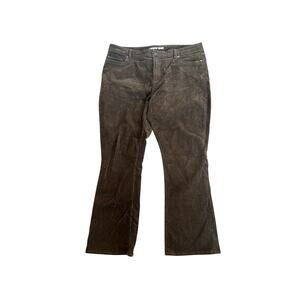 Lands End Brown Corduroy Mid Rise Bootcut Pants Size 18 Stretch